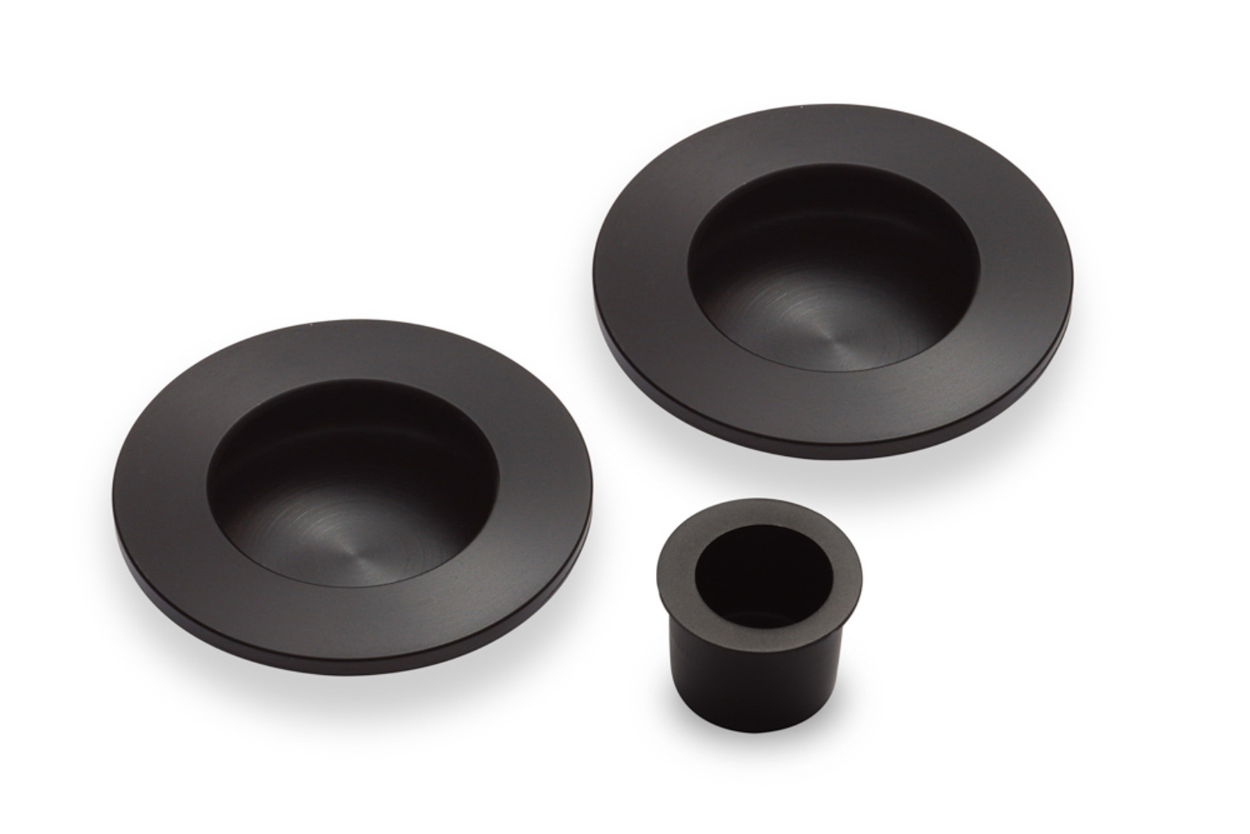 Round Sliding Door Pull Set - Satin Black (EOL)
