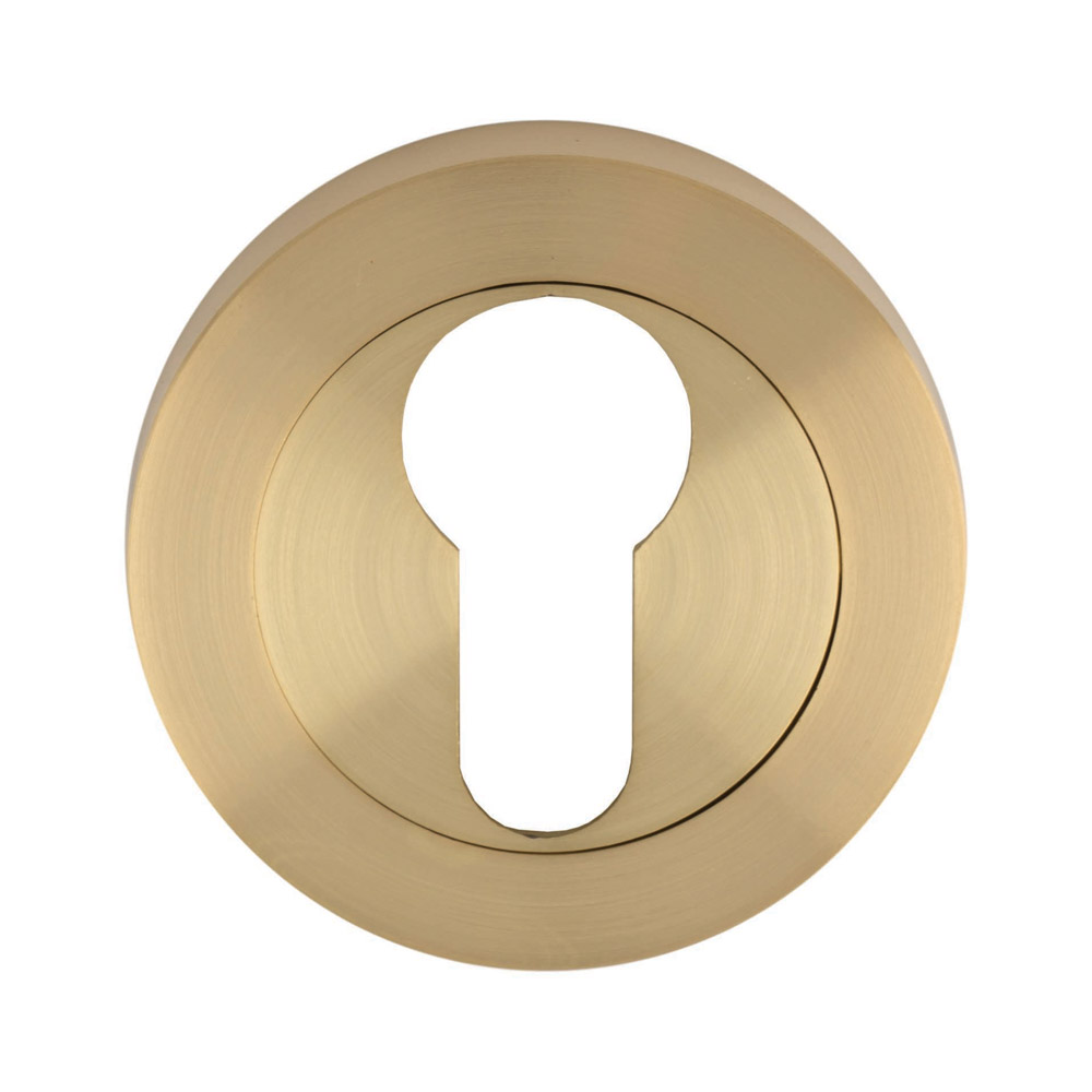 Satin Brass Euro Escutcheon