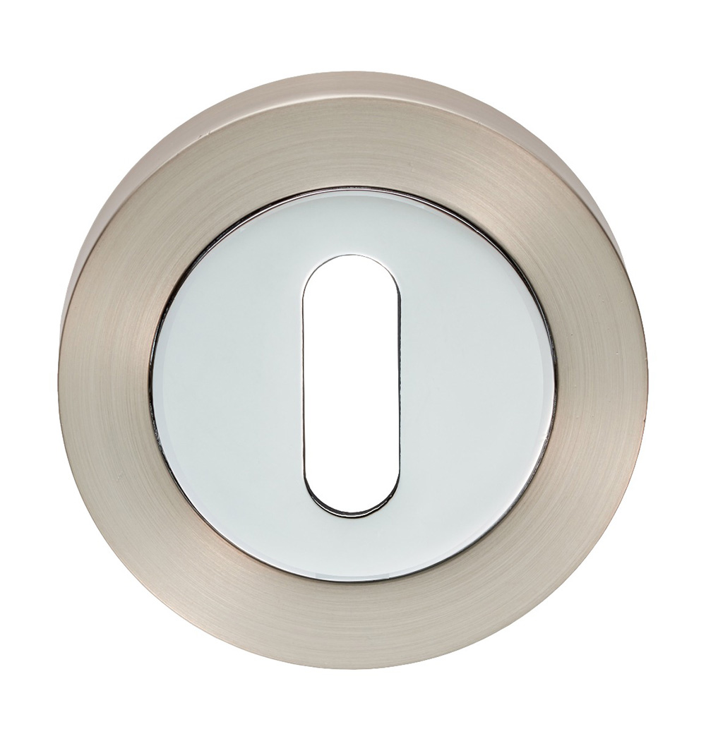 Satin Nickel & Polished Chrome Escutcheon