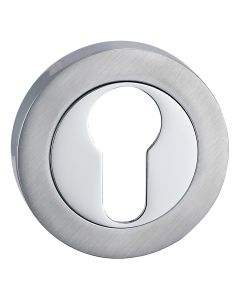 Polished & Satin Chrome Euro Escutcheon (RR)
