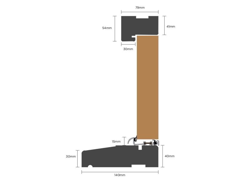 Oak External Single Door Frame with Left Handed Sidelight |
