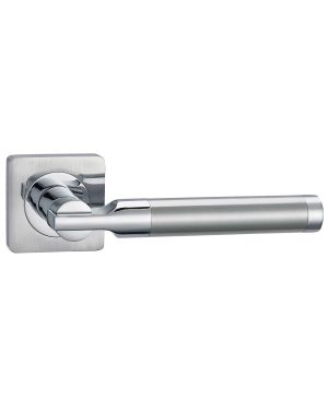 Etna Lever On Square Rose - Polished & Satin Chrome