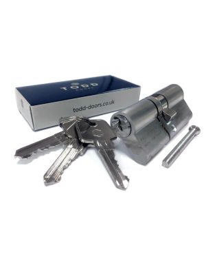 70mm Euro Cylinder (35-35) - Key & Key - Satin