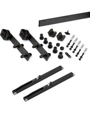 Black Barn Door Sliding Door System - 3M Track
