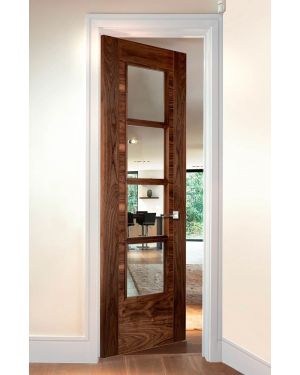 Iseo B4514 Walnut 4-Light Fire Door (FD30 - Made to Measure)