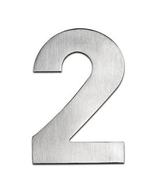 100mm Numerals - Satin Stainless Steel