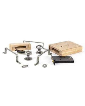 Pewter Oak Box Lock & Octagonal Knob Set