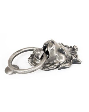 Antique Pewter Lion Head Door Knocker