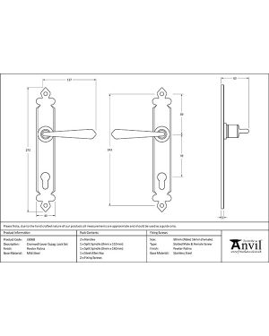 Pewter Cromwell Lever Espag. Lock Set