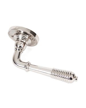 Polished Nickel Reeded Lever on Rose Set