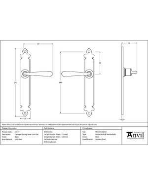 Black Cromwell Lever Latch Set