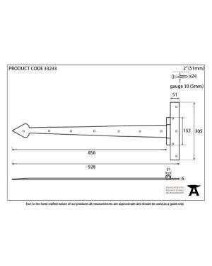 Black 36" Barn Door T Hinge (pair)