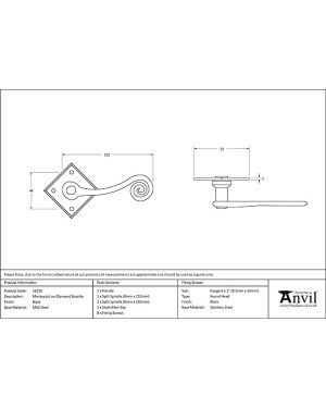 Black Monkeytail Lever on Rose Set (Diamond)