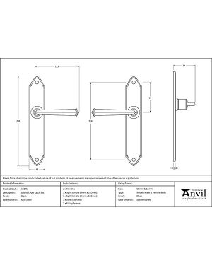 Black Gothic Lever Latch Set