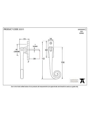 Polished Brass Slim Monkeytail Espag - RH