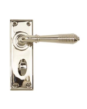 Polished Nickel Reeded Lever Bathroom Set