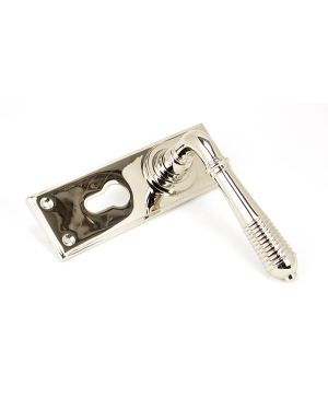 Polished Nickel Reeded Lever Euro Lock Set