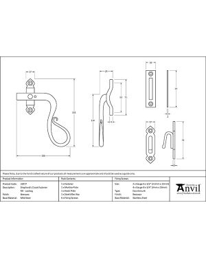 Beeswax Locking Shepherd's Crook Fastener - RH