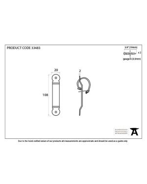 Pewter Locking Penny End Screw on Staple