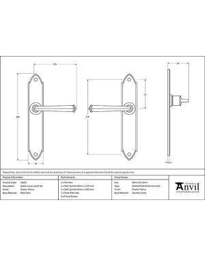Pewter Gothic Lever Latch Set