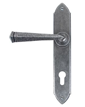 Pewter Gothic Lever Espag. Lock Set