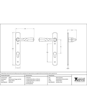 Pewter Narrow Lever Espag. Lock Set