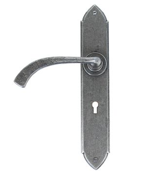 Pewter Gothic Curved Sprung Lever Lock Set