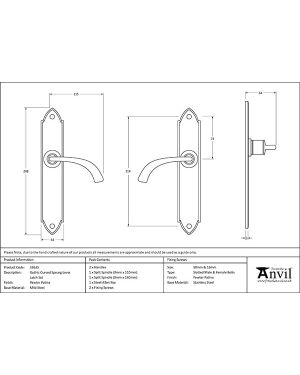 Pewter Gothic Curved Sprung Lever Latch Set