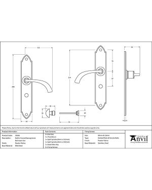 Pewter Gothic Curved Sprung Lever Bathroom Set