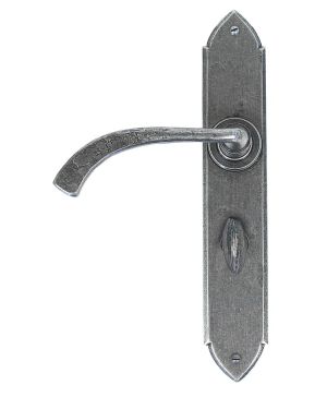Pewter Gothic Curved Sprung Lever Bathroom Set