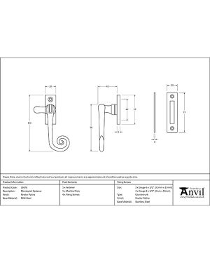 Pewter Monkeytail Fastener