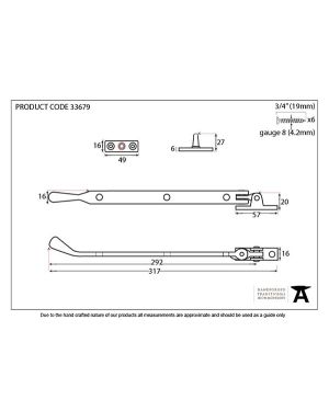 Pewter 12" Peardrop Stay