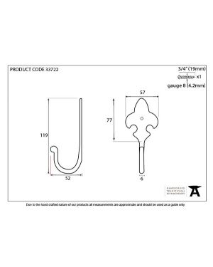 Pewter Fleur-De-Lys Coat Hook
