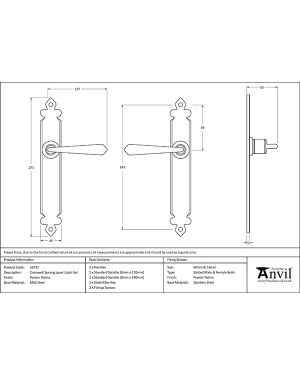Pewter Cromwell Lever Latch Set