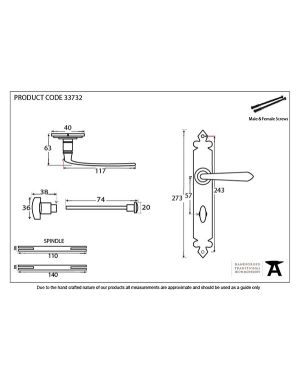 Pewter Cromwell Lever Bathroom Set