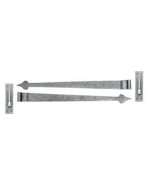 Pewter 35" Hook & Band Hinge - Cranked (pair)