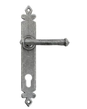 Pewter Tudor Lever Espag. Lock Set