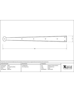 Pewter 24" Penny End Hinge Front (pair)
