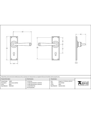Black Avon Lever Lock Set