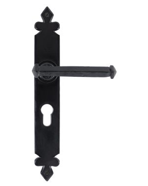 Black Tudor Lever Euro Lock Set