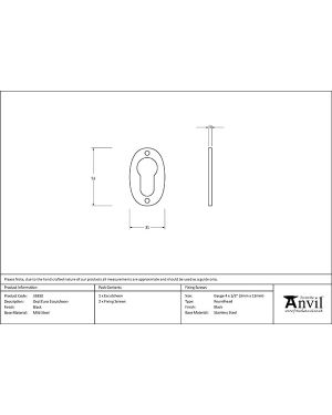 Black Oval Euro Escutcheon