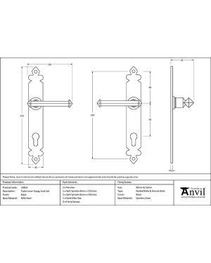 Beeswax Tudor Lever Espag. Lock Set