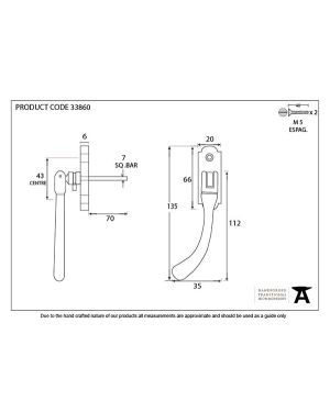 Beeswax Locking Peardrop Espag - LH