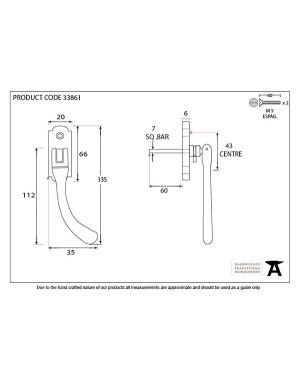 Beeswax Locking Peardrop Espag - RH