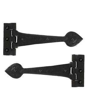 Black Textured  10Â½" Cast T Hinge (pair)