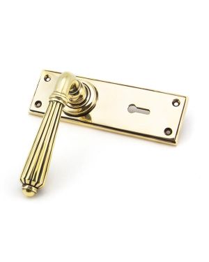 Aged Brass Hinton Lever Lock Set
