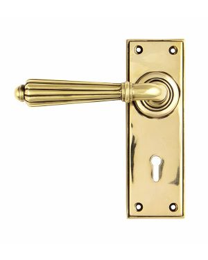 Aged Brass Hinton Lever Lock Set
