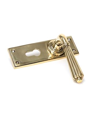 Aged Brass Hinton Lever Euro Lock Set