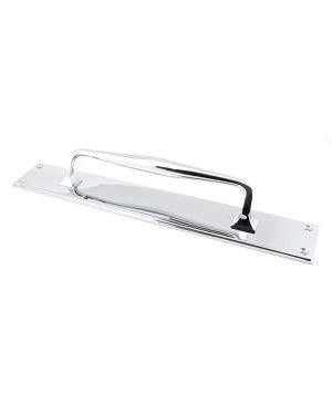 Polished Chrome 425mm Art Deco Pull Handle on Backplate