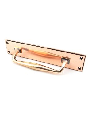 Polished Bronze 300mm Art Deco Pull Handle on Backplate